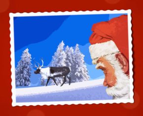 Weihnachtsmotiv auf Postkarte